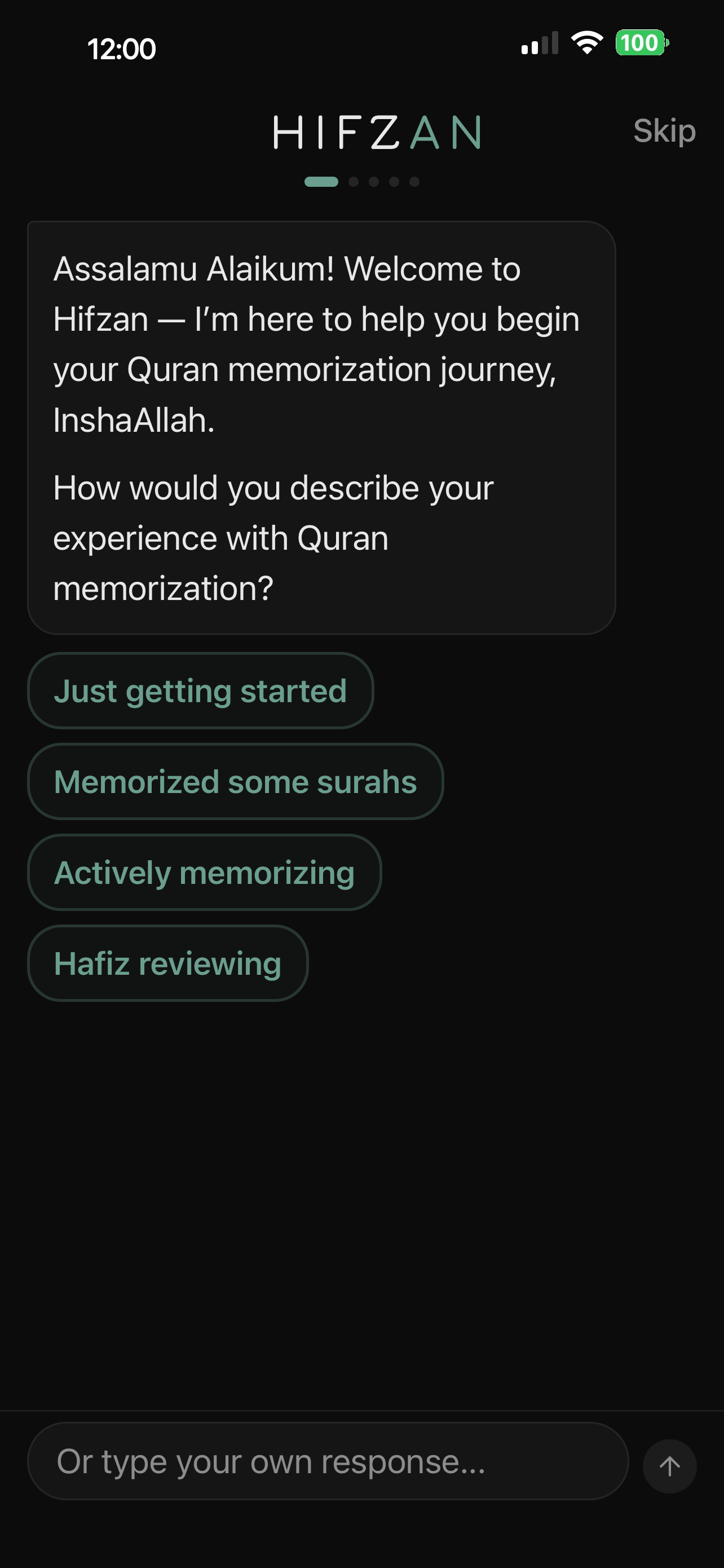 Onboarding with Hifzan AI